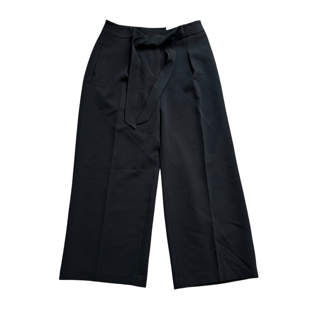 White House Black Market black belt wide leg crop dress pants size 6 NWT